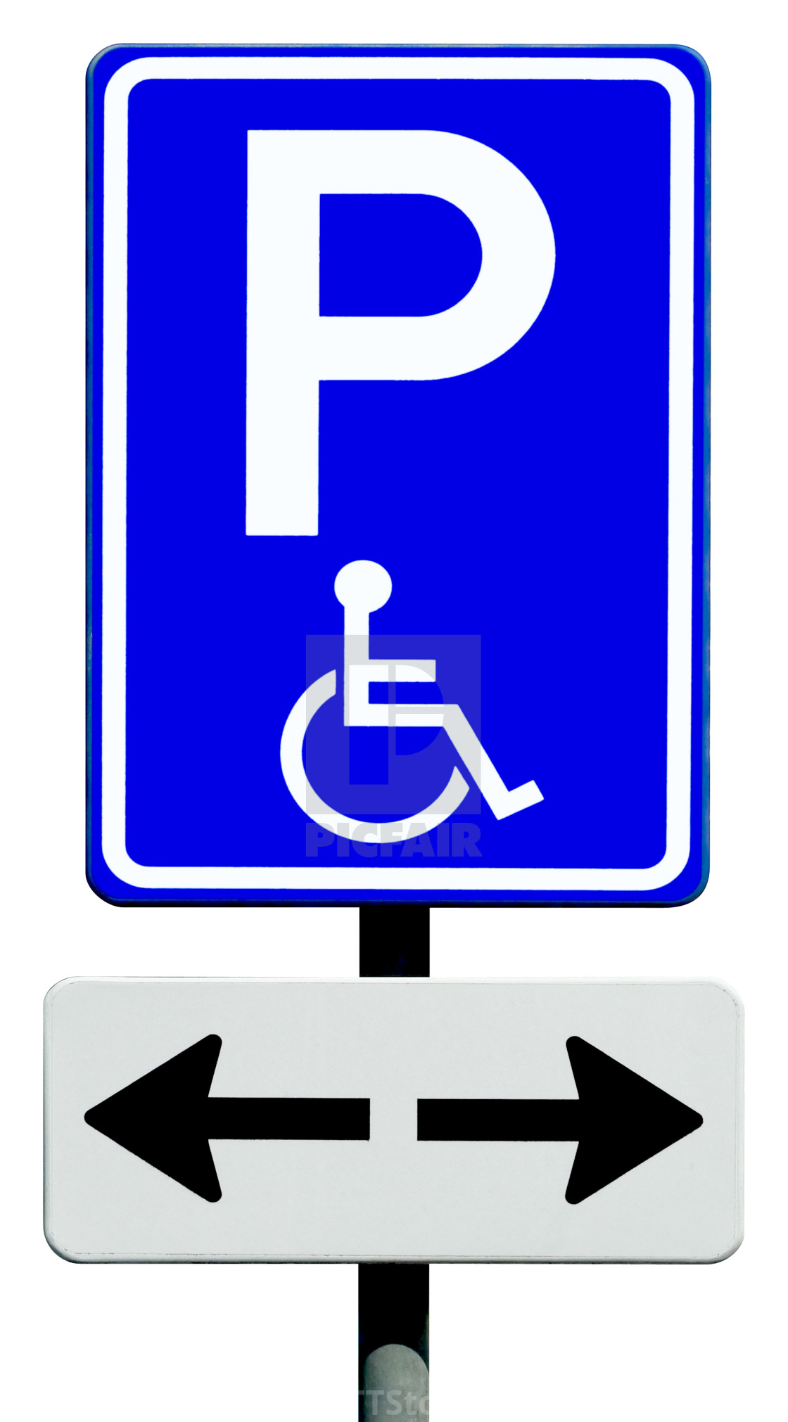 Знак парковка для инвалидов со стрелкой